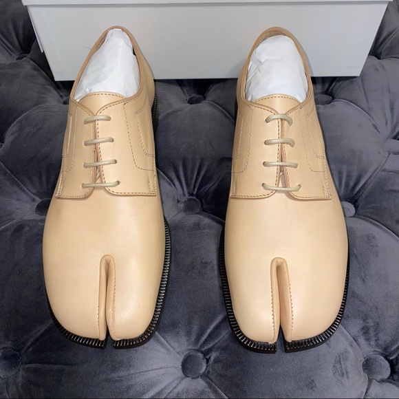 Maison Martin Margiela Shoes - New Size 38 MAISON MARGIELA Beige Tabi Leather Derby Shoes